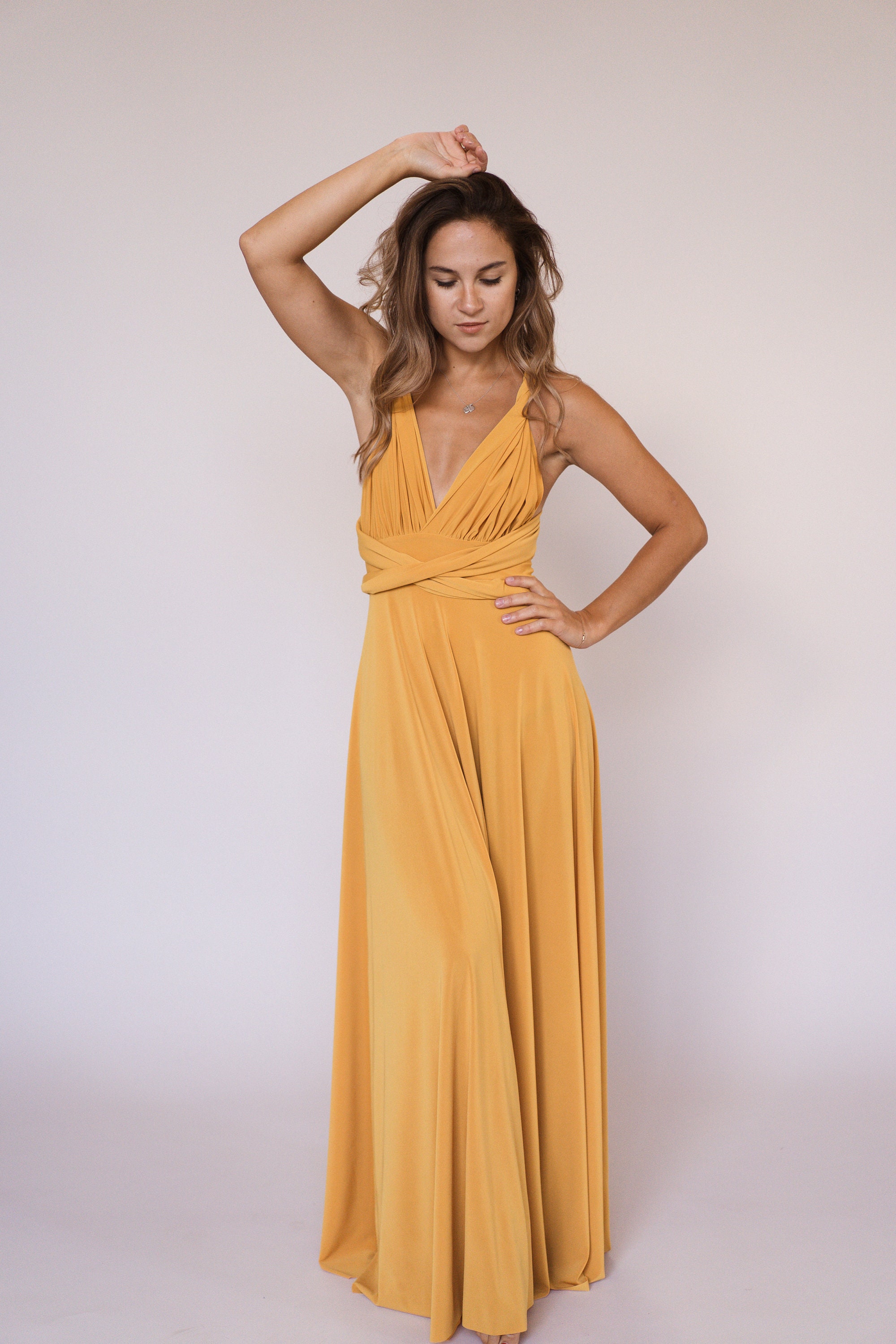 Mustard yellow bridesmaid dress mustard infinity dress Etsy