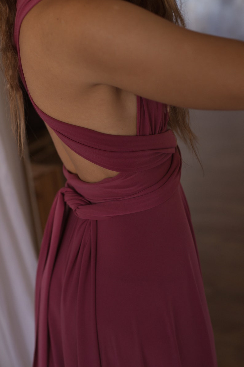 Dark Dusty Pink Infinity Dress Dark Dusty Rose Bridesmaid Etsy