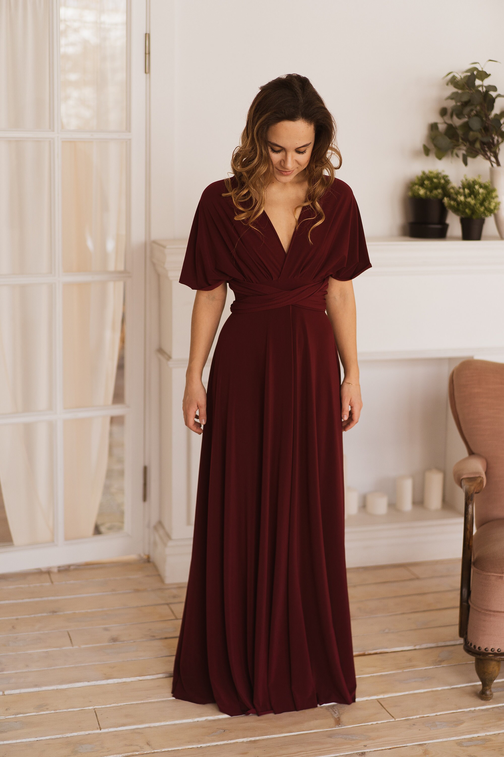 and wine gown