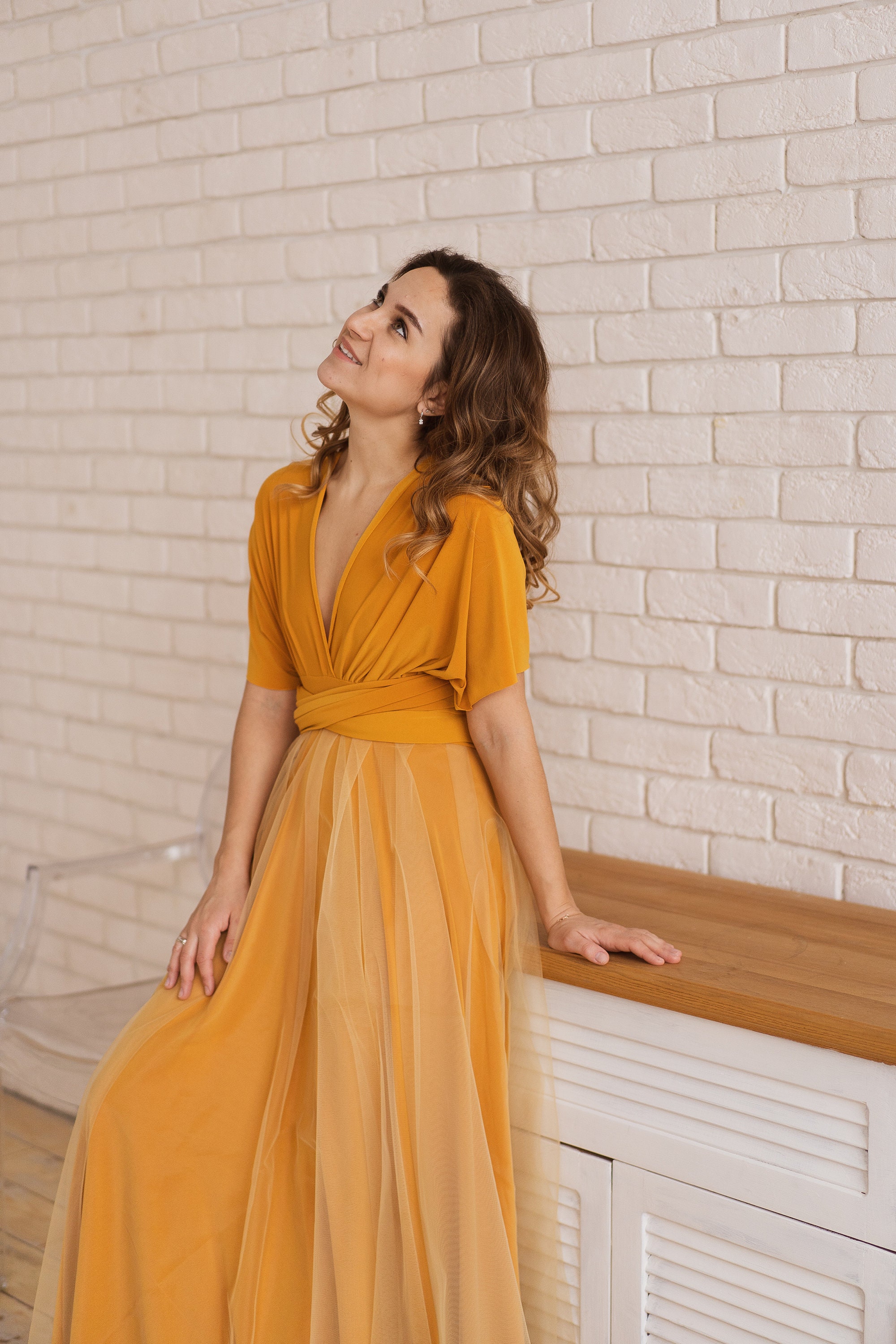 Mustard Yellow Bridesmaid Dress Mustard Infinity Dress | Etsy