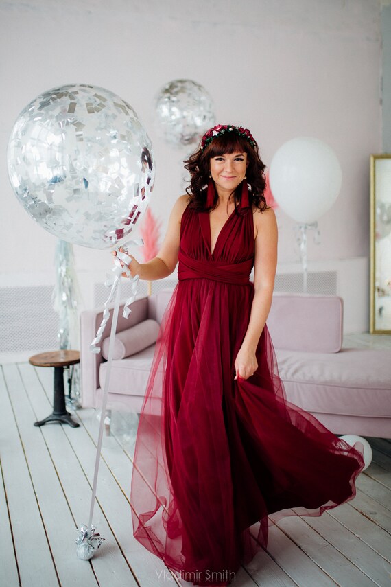 plus size wine red bridesmaid dresses