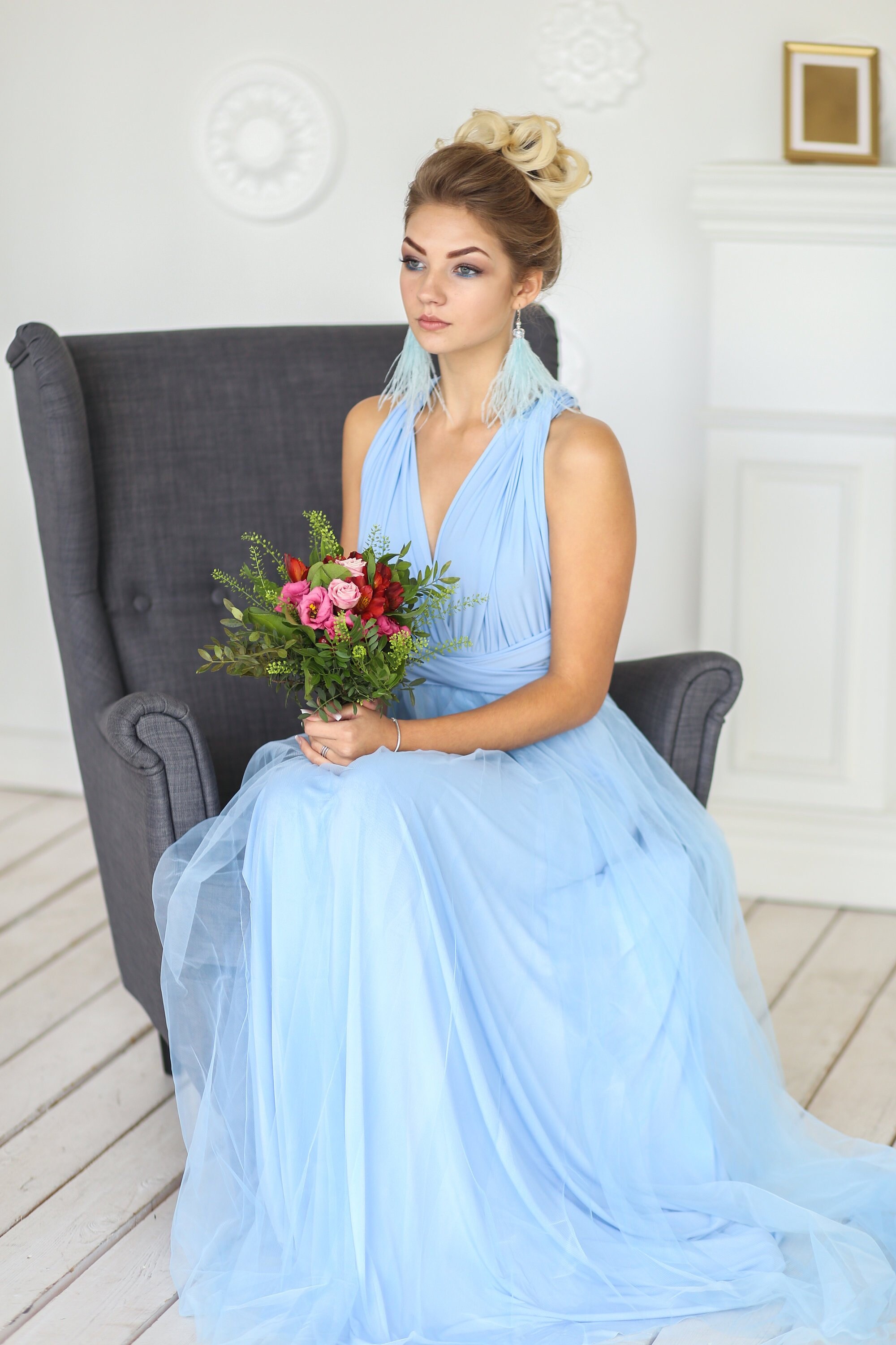 baby blue infinity dress