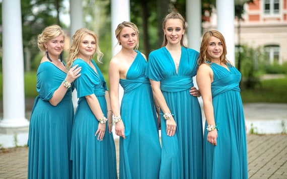 teal convertible bridesmaid dress
