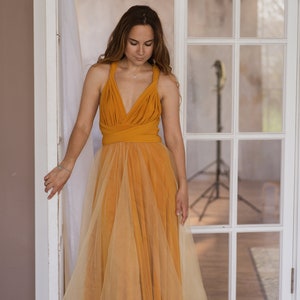 mustard yellow chiffon maxi dress