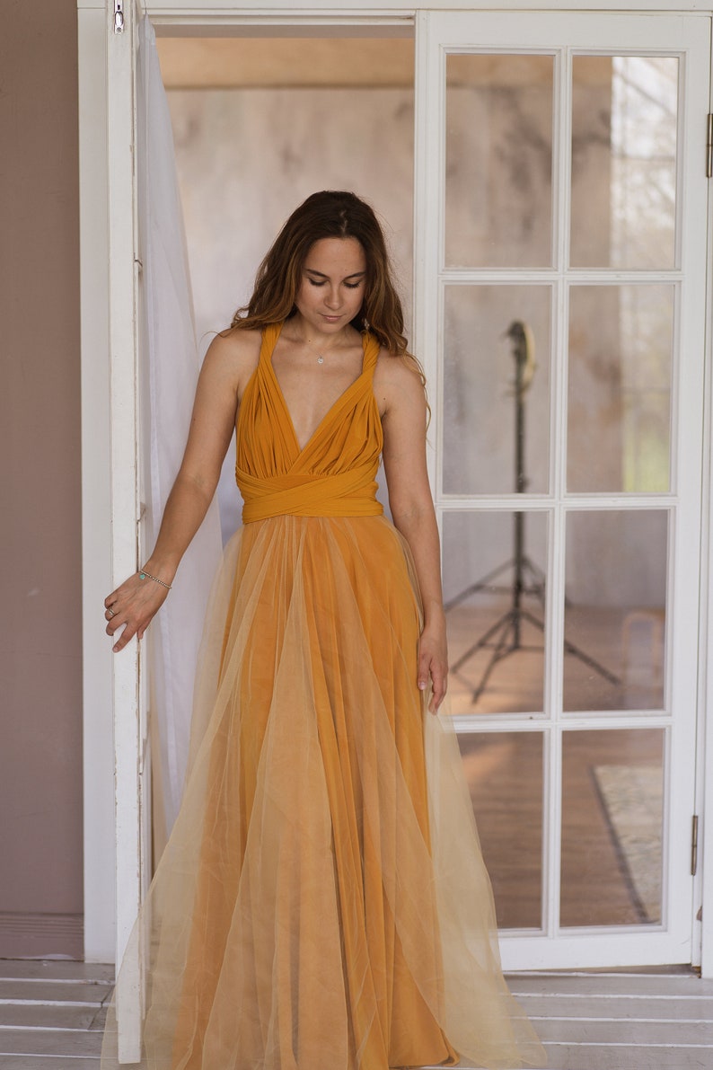 Mustard yellow Bridesmaid dress mustard infinity dress Etsy