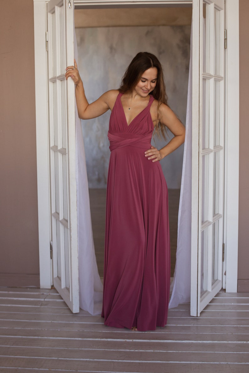 Dark dusty pink infinity dress dark dusty rose Bridesmaid Etsy