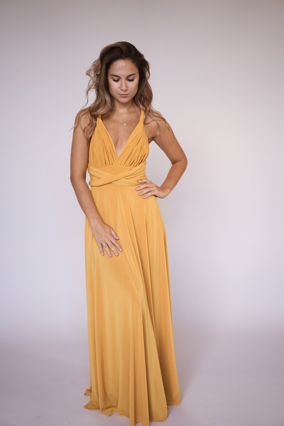 Mustard yellow bridesmaid dress mustard infinity dress Etsy