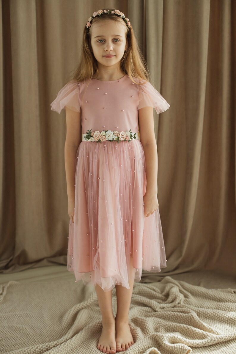 Flower Sash belt Flower girl dress Blush Flower sash belt Etsy