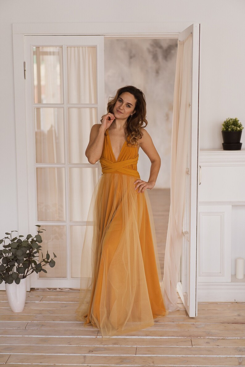 Mustard Yellow Bridesmaid Dress Mustard Infinity Dress Etsy