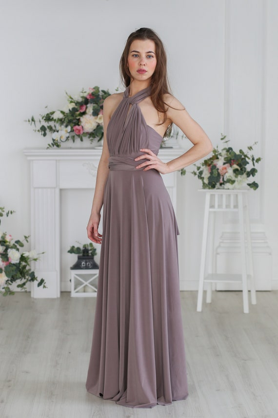 taupe infinity dress