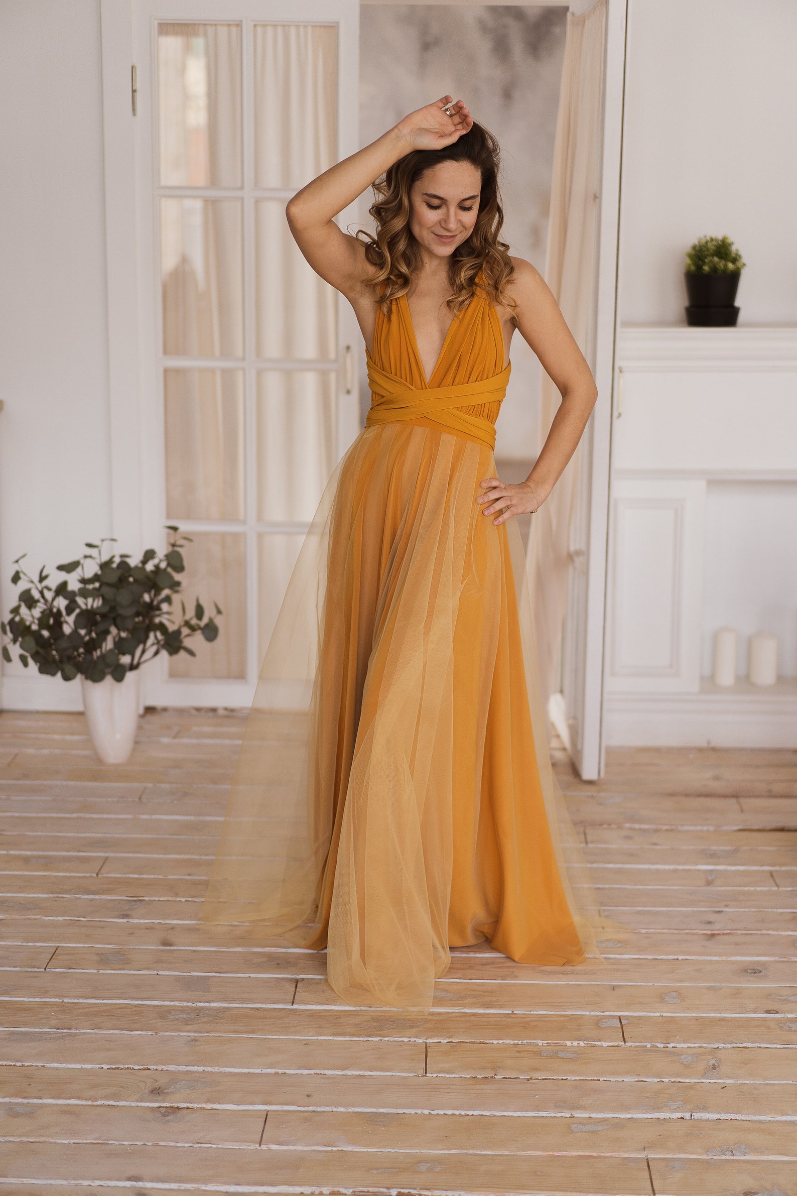 Mustard Yellow Bridesmaid Dress Mustard Infinity Dress Etsy