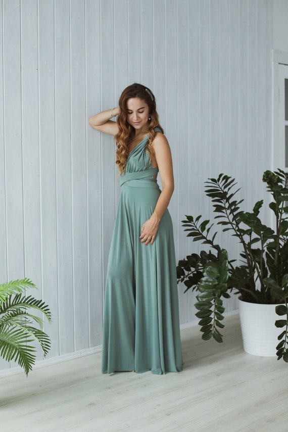 sage green infinity dress