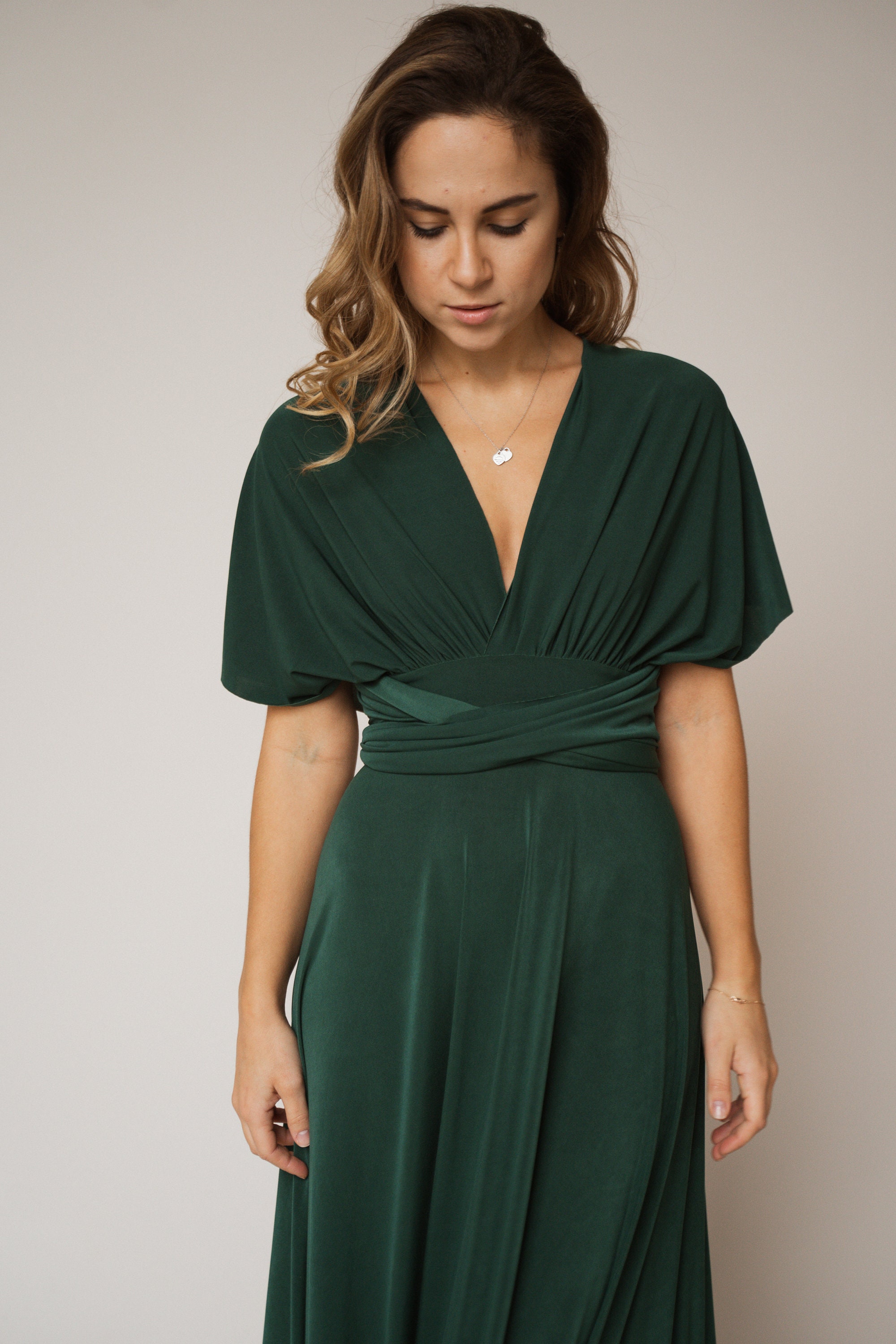 Forest Green infinity dress Dark Green Bridesmaid dress Etsy