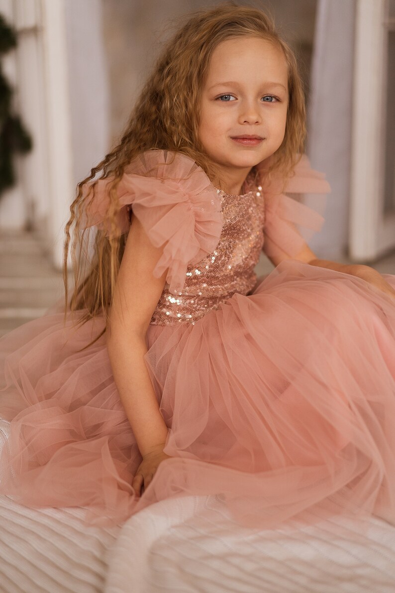 Flower girl dress long sleeve Birthday girl dress white Etsy