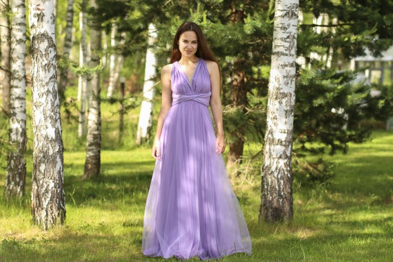 lavender convertible bridesmaid dress