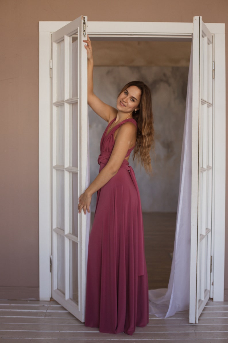 Dark dusty pink infinity dress dark dusty rose Bridesmaid Etsy