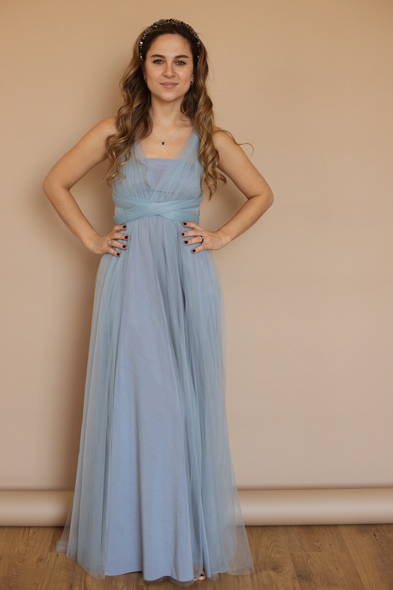 Dusty blue Bridesmaid dress dusty blue infinity dress dusty Etsy