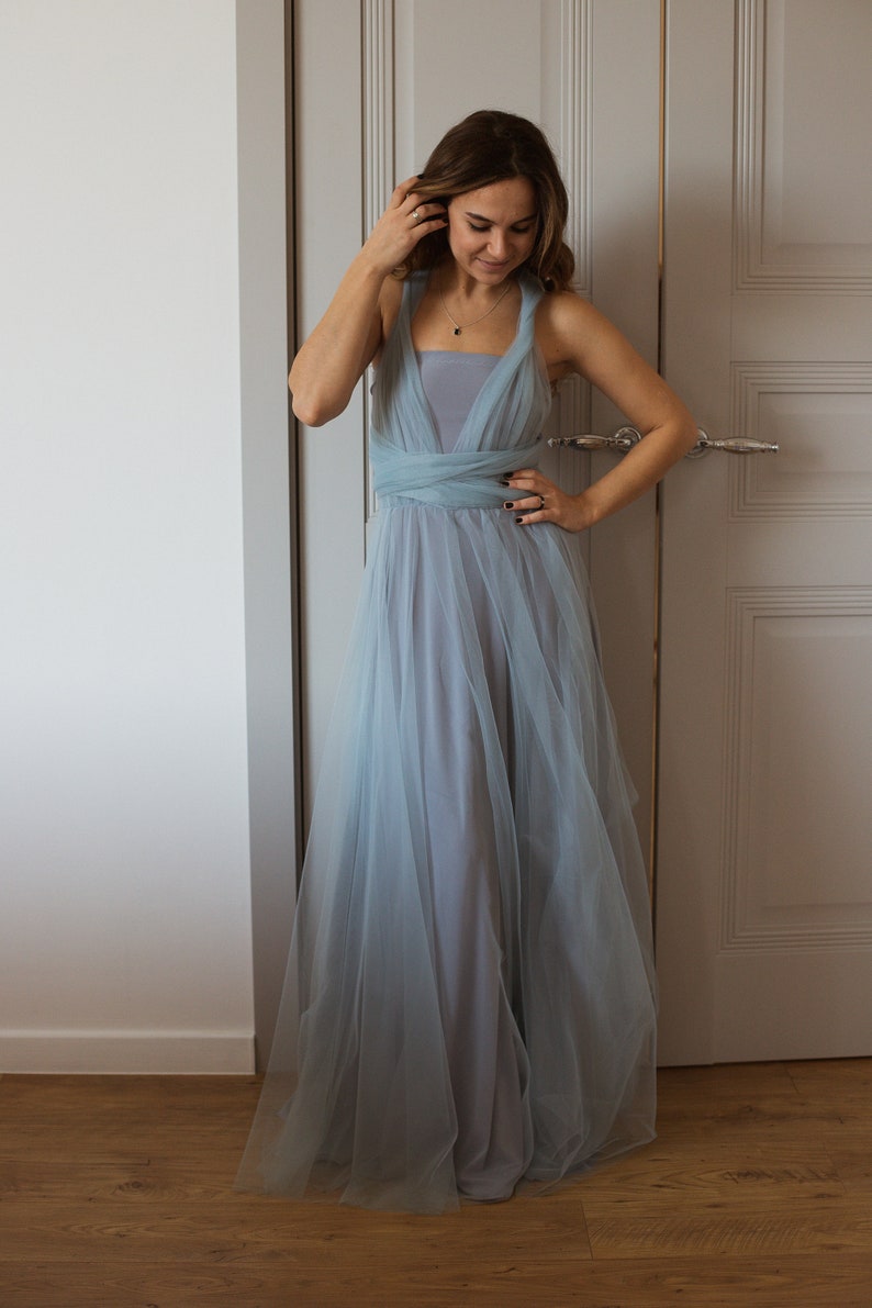 Dusty blue Bridesmaid dress dusty blue infinity dress dusty Etsy