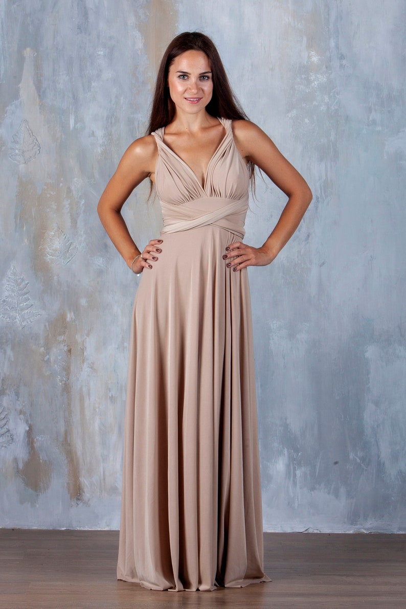 long gown beige color