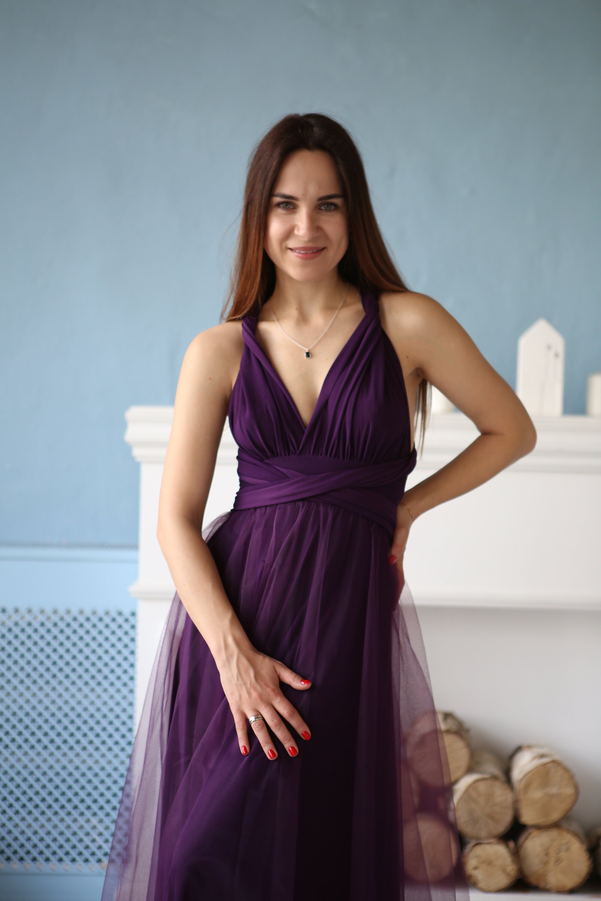 grape bridesmaid dresses