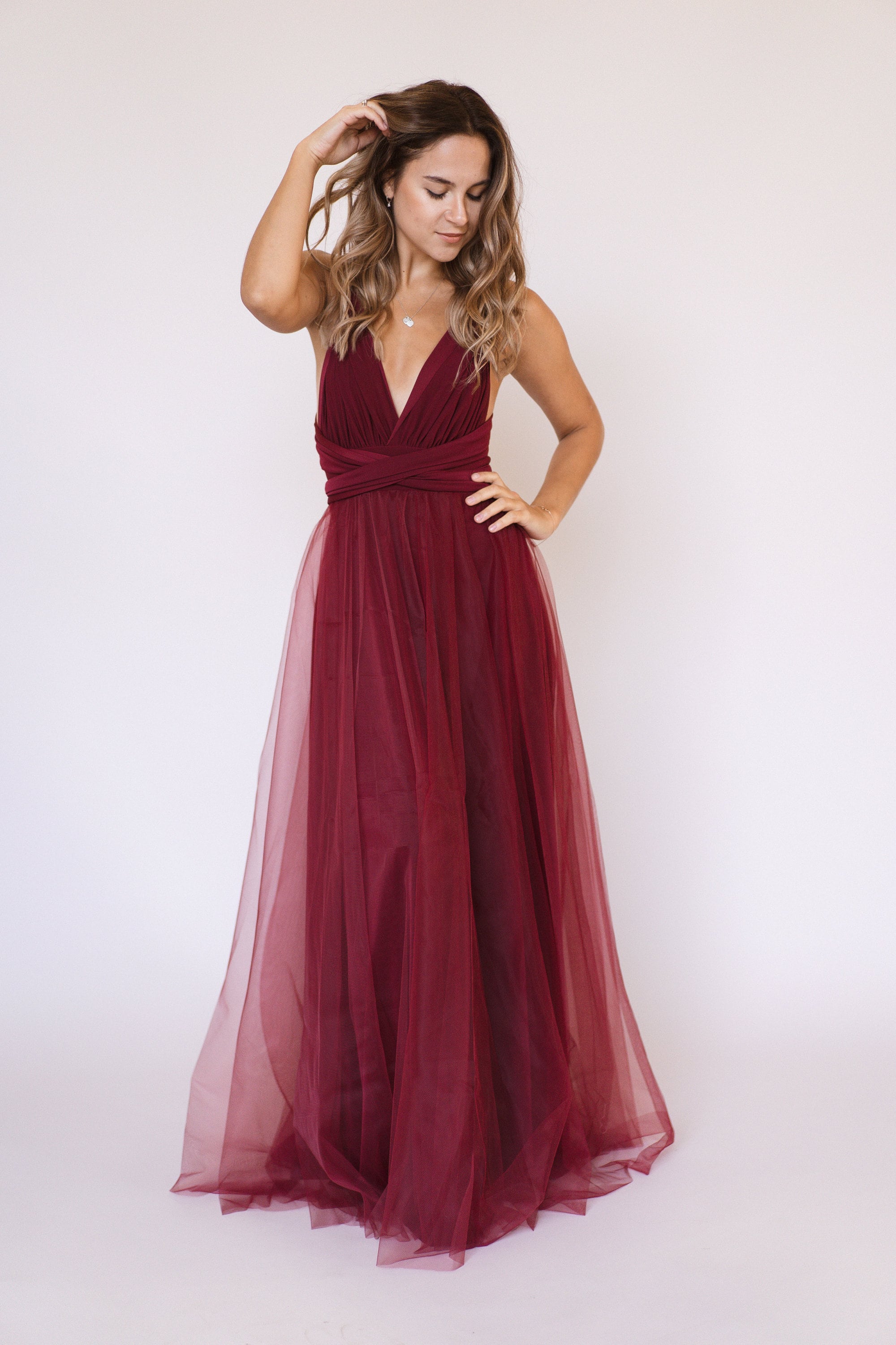 Burgundy wine infinity dress burgundy bridesmaid dress Etsy