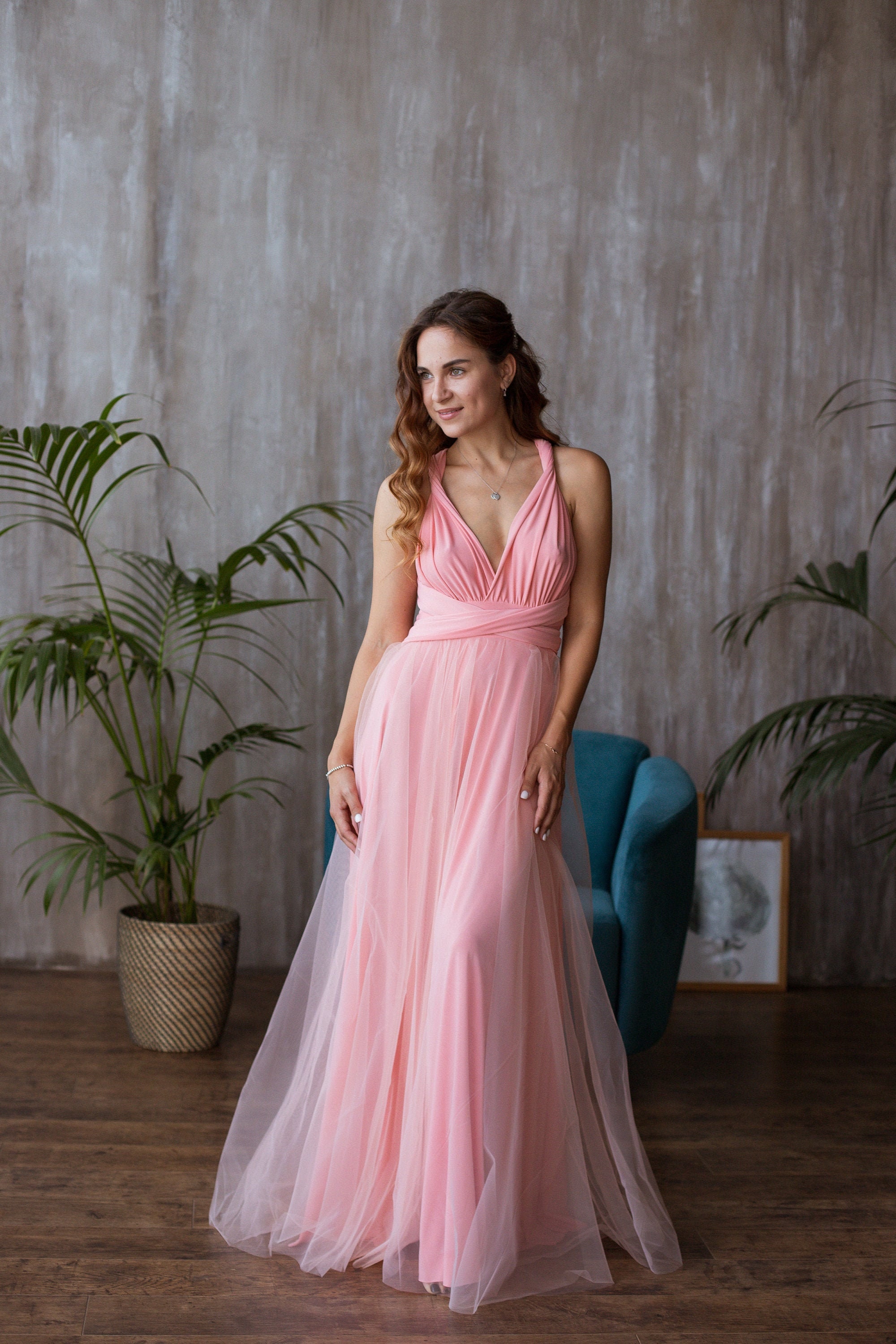 Peach bridesmaid dress peach infinity dress peach Etsy
