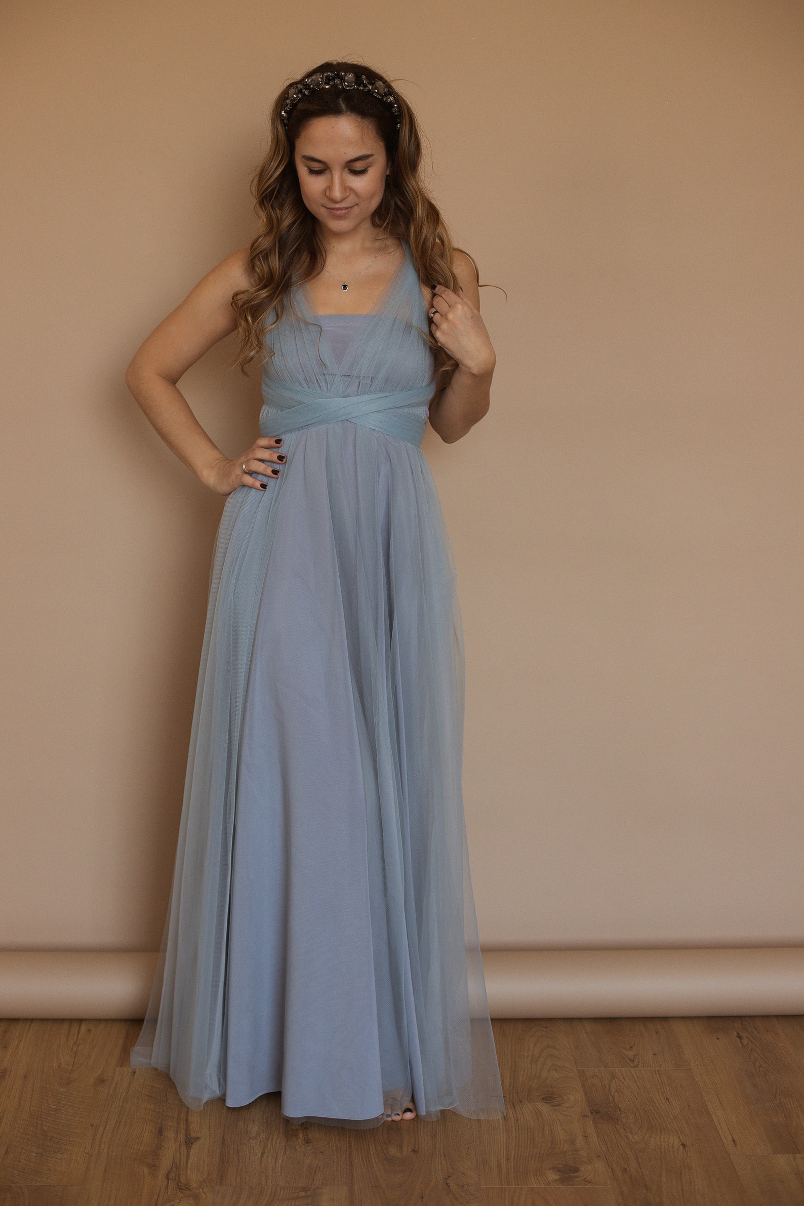 Dusty blue Bridesmaid dress dusty blue infinity dress dusty Etsy