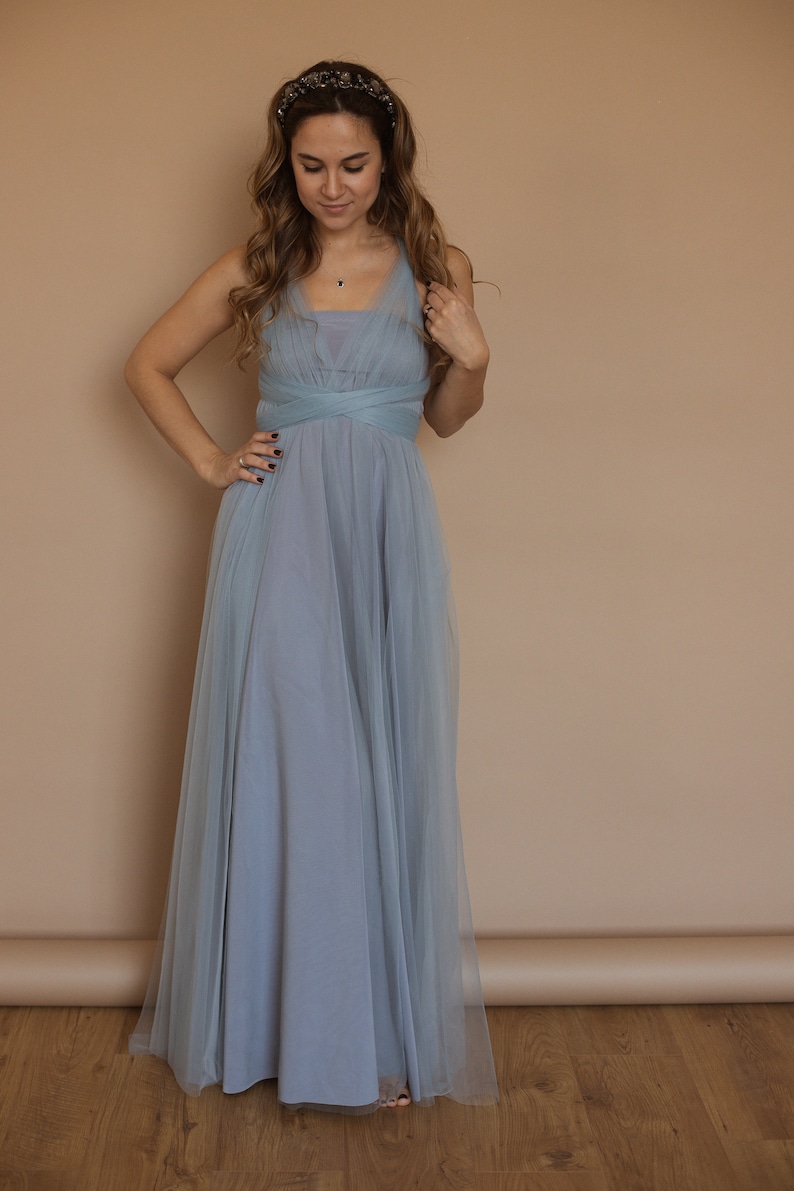 Dusty blue Bridesmaid dress dusty blue infinity dress dusty Etsy