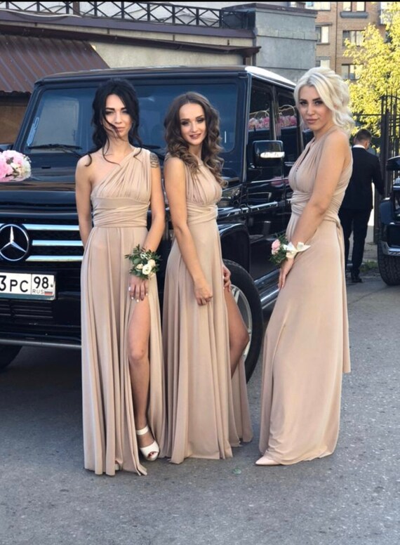 beige infinity dress