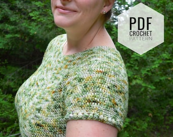 Cedar Tee, Summer Tee Pattern, Crochet T-Shirt, Crochet Pattern, Crochet Tee, Handmade Fashion, DIY T-Shirt, Summer Crochet Pattern
