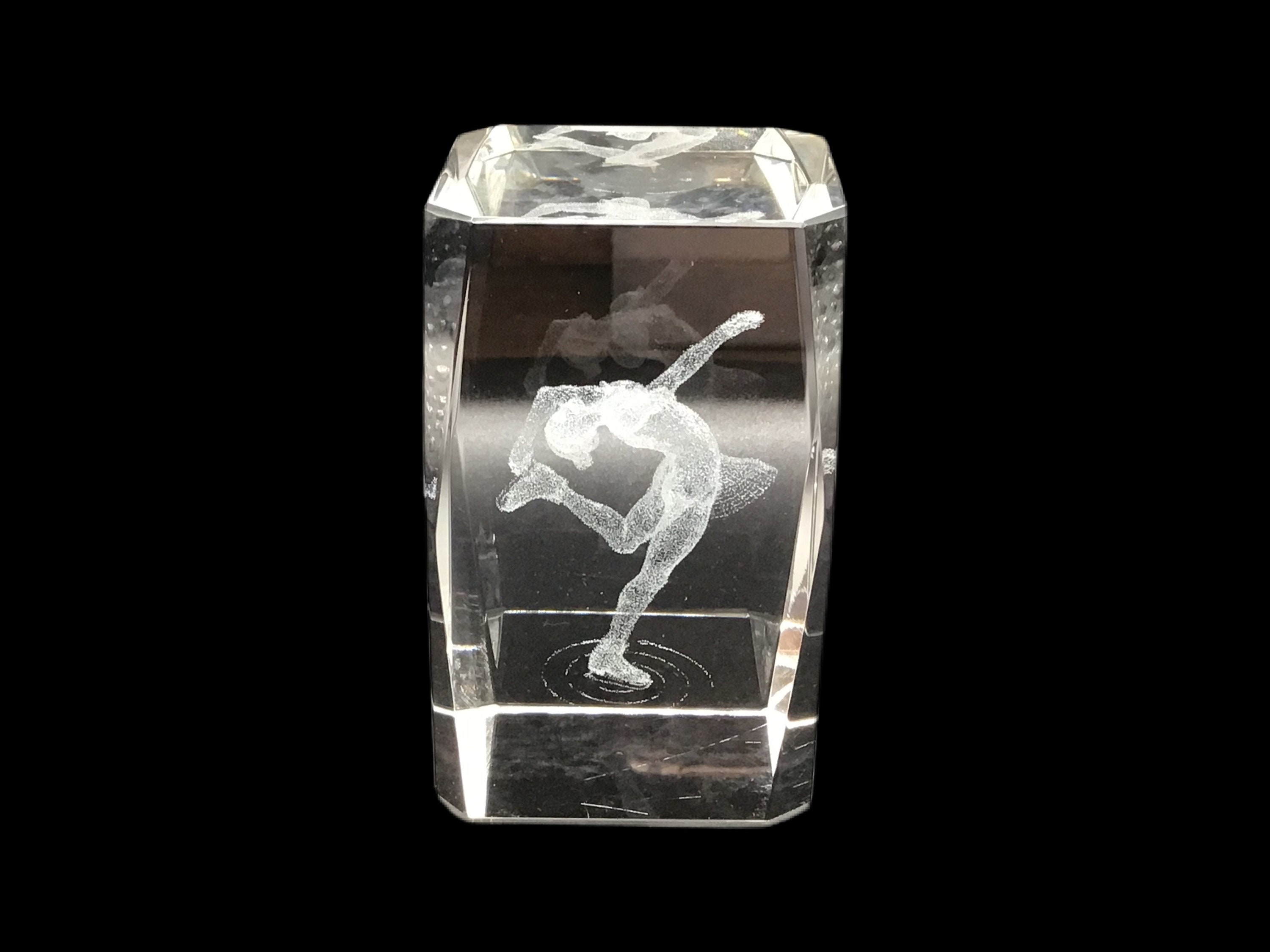 Laser Etched Crystal Glass Cube Dancing Lady Woman - Etsy