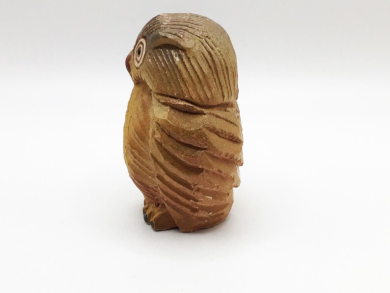 Vintage Artesania Rinconada Owl Figurine Hand Carved 2 34