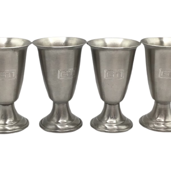 Pewter Barware Shot Glasses set of 4 Cordial Goblet
