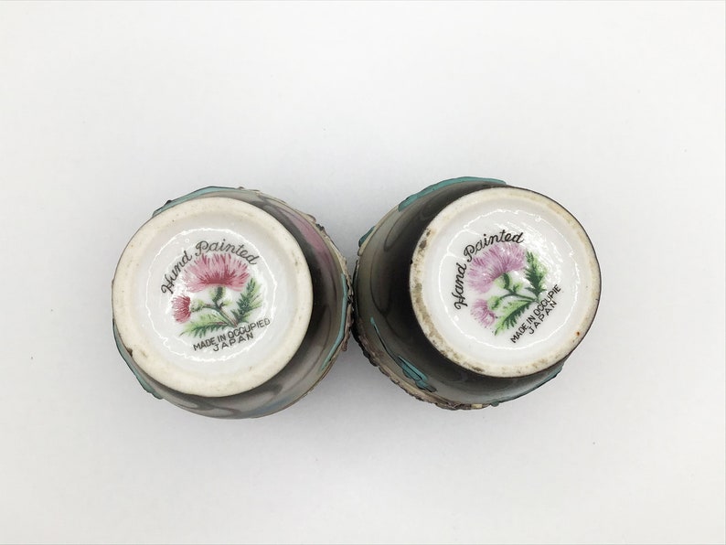 Vintage Occupied Japan Dragonware Moriage Bud Vases 2 piece set