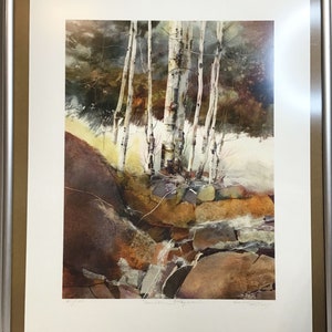 Vintage Signed Color Lithograph Winter Scene Framed Numbered 41/100