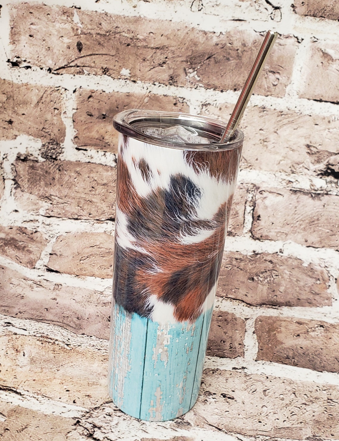 Cow Hide Tumbler/ Woodgrain Tumbler/Custom Tumbler/Farm Etsy