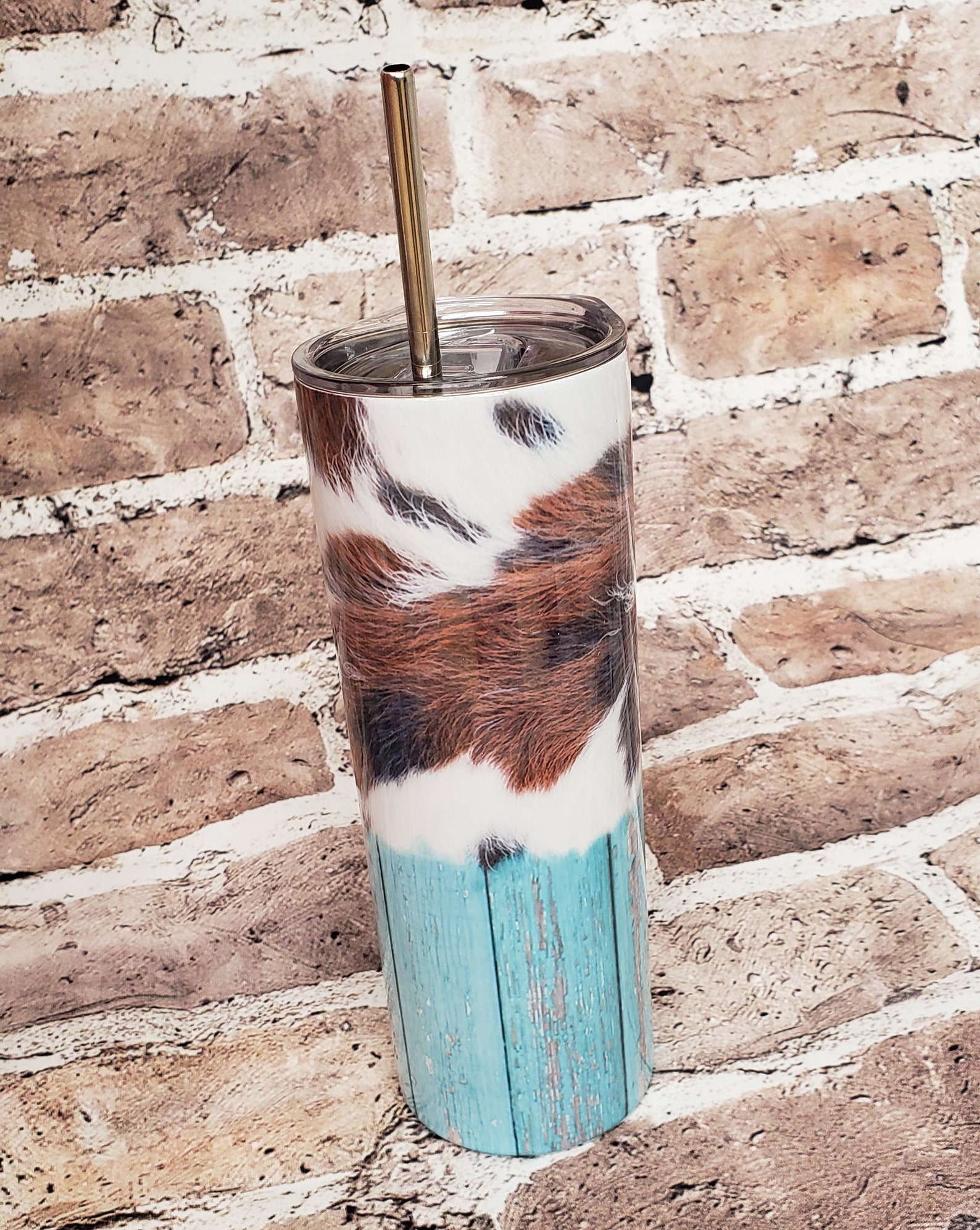 Cow Hide Tumbler/ Woodgrain Tumbler/Custom Tumbler/Farm Etsy