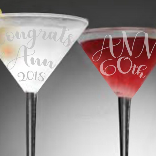 Custom Etched Engraved Martini Glass Personalized Martini Etsy