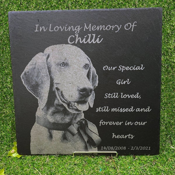 Dog memorial stone, pet memory.