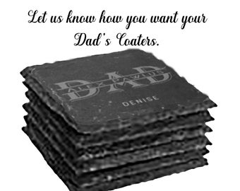 Laser engraving slate coasters. Fathers day gift