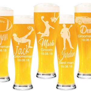 Custom Beer glass, Groomsmen gift