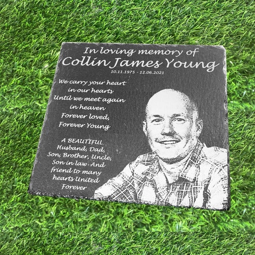 Memorial Plaque Laser Engraved Photo Plaque Etsy