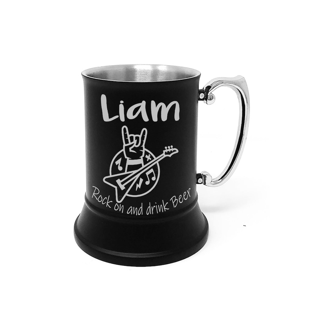 Matte Black Beer Mug. Stainless Still Custom Mug. Etsy