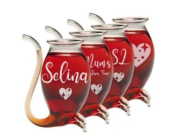 Port and Liqueur Glasses. Personalised Set of 4 Port Sippers
