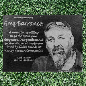 Memorial Plaque, laser engraved photo plaque