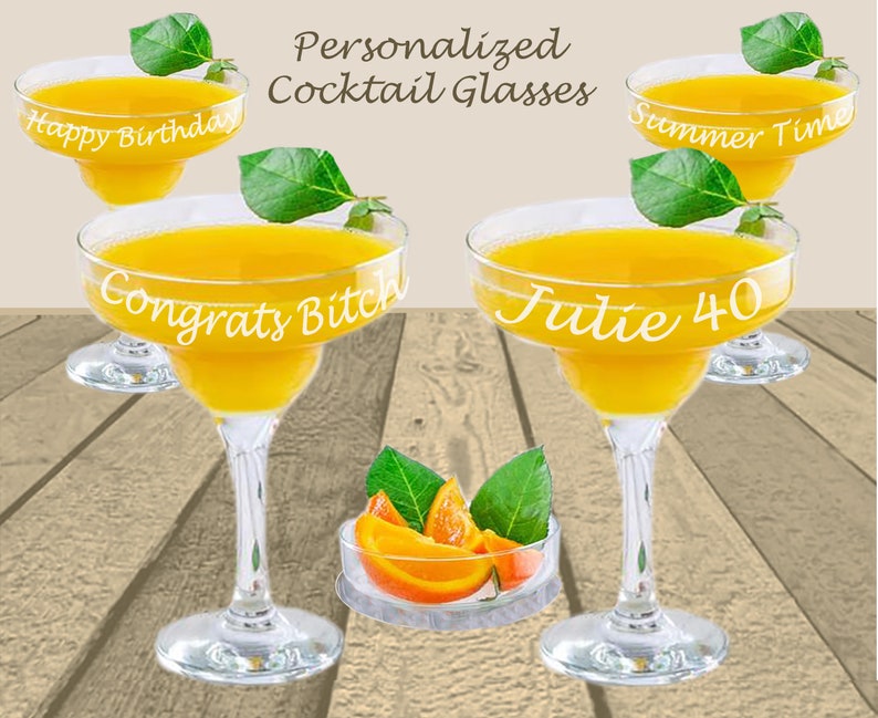 Cocktail Glasses. Etched Glass. Margarita Glasses Etsy