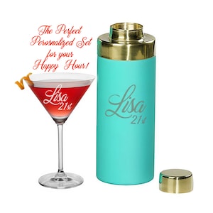 Shaker bottle and Cocktail glass