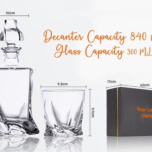 Engraved Whiskey Decanter Set. Bourbon glasses. image 9
