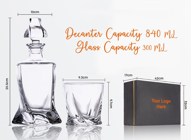 Engraved Whiskey Decanter Set. Bourbon glasses. image 9