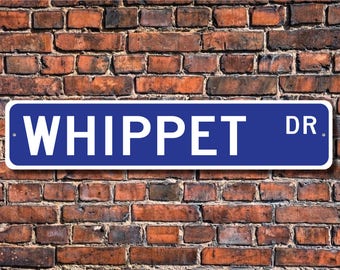 Whippet On Board Blue Personalised Dog On Board Car Safety Sign